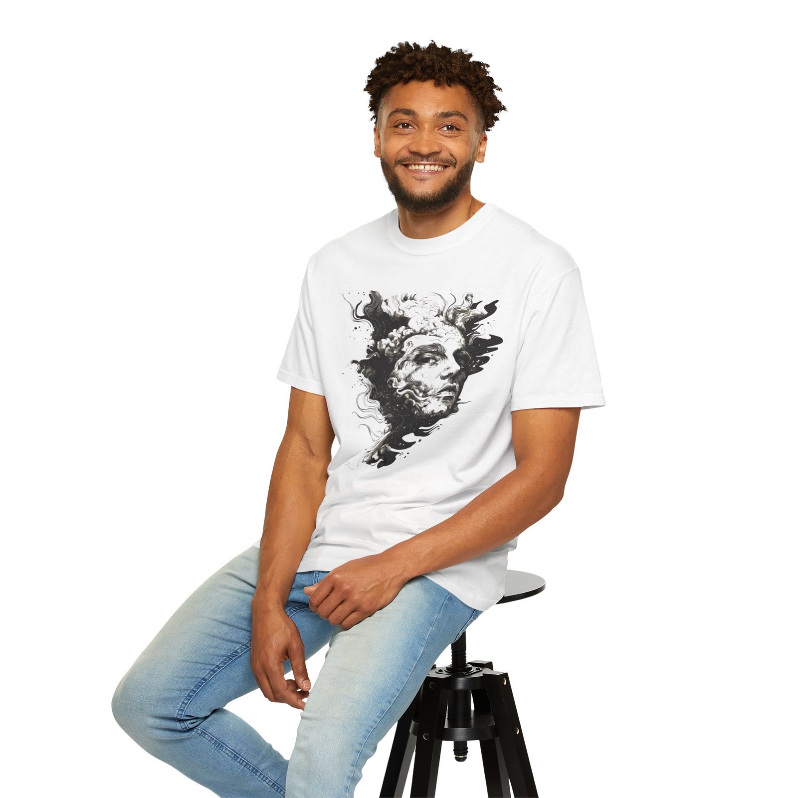 White "SHADOW" Unisex Standard T-Shirt - Image 3